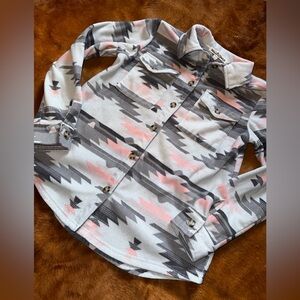 Wallflower fleece Aztec button up